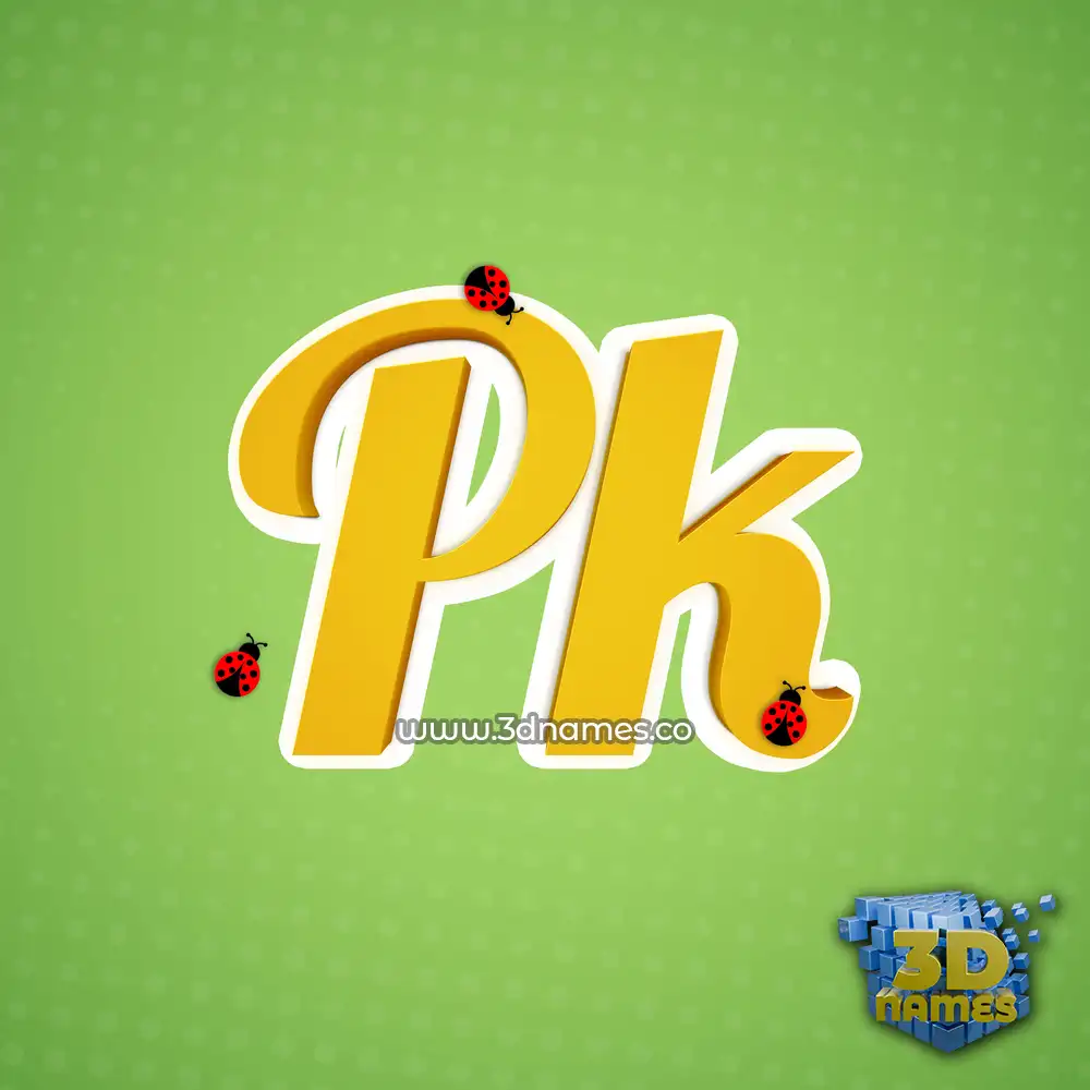 pk in Ladybugs style - 3D name wallpaper