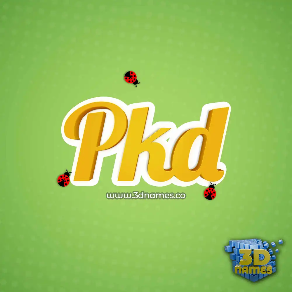 pkd in Ladybugs style - 3D name wallpaper