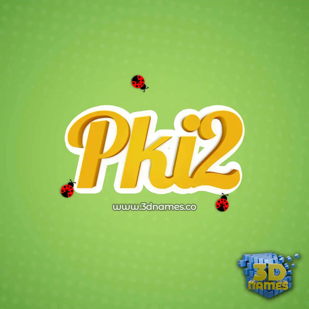 pki2 in Ladybugs style - 3D name wallpaper