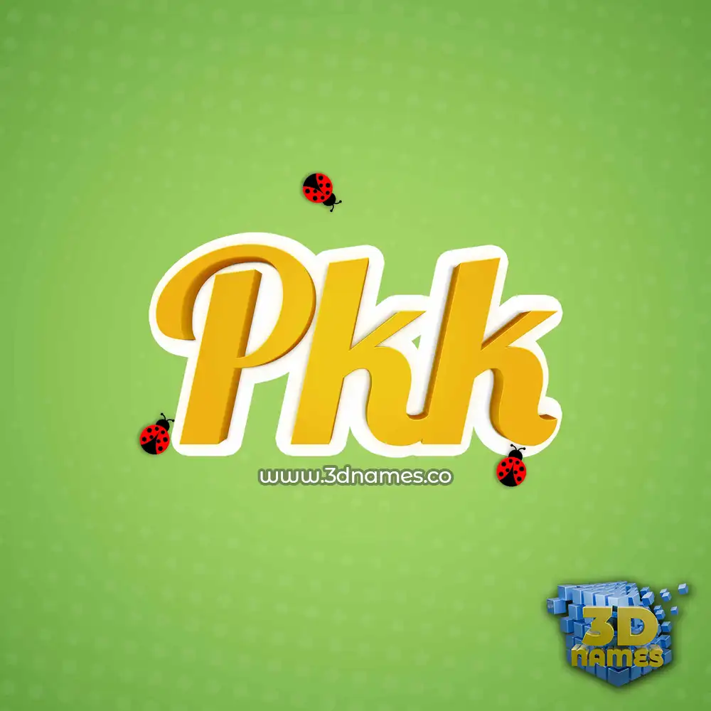 pkk in Ladybugs style - 3D name wallpaper