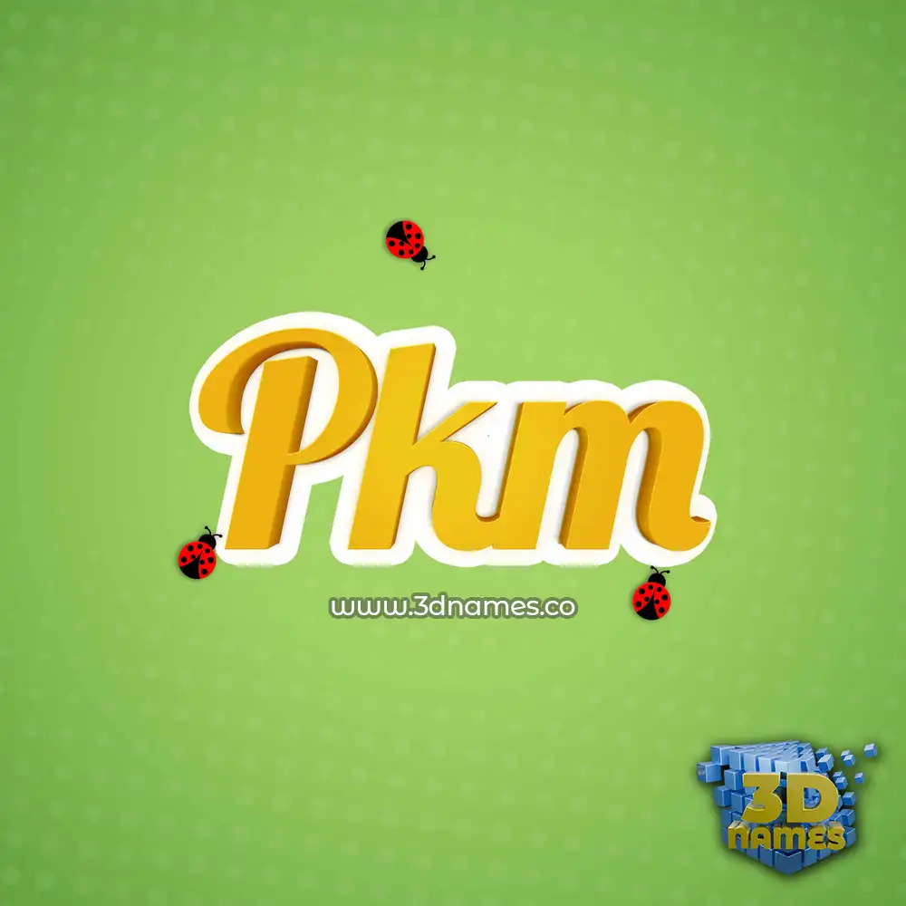 pkm in Ladybugs style - 3D name wallpaper