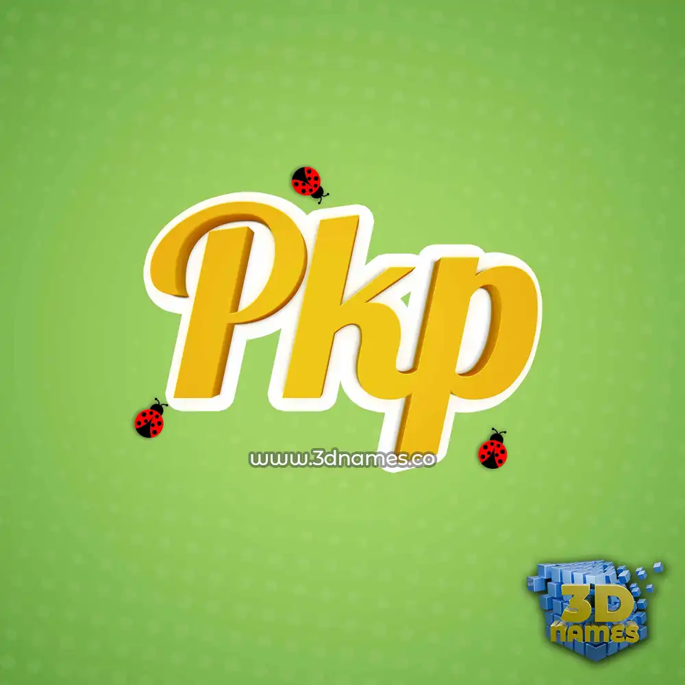 pkp in Ladybugs style - 3D name wallpaper