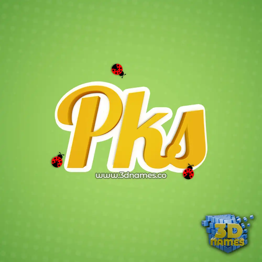 pks in Ladybugs style - 3D name wallpaper