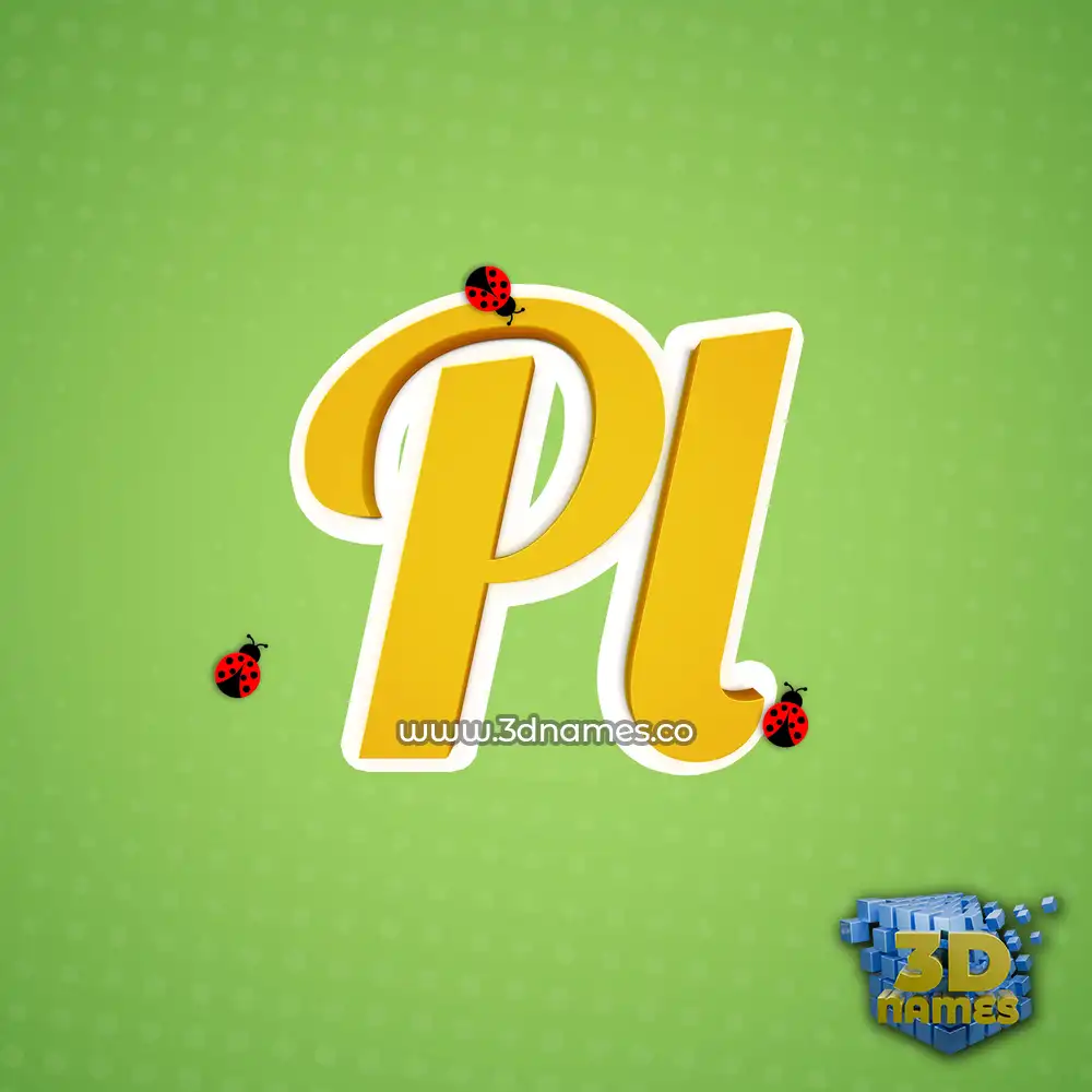 pl in Ladybugs style - 3D name wallpaper