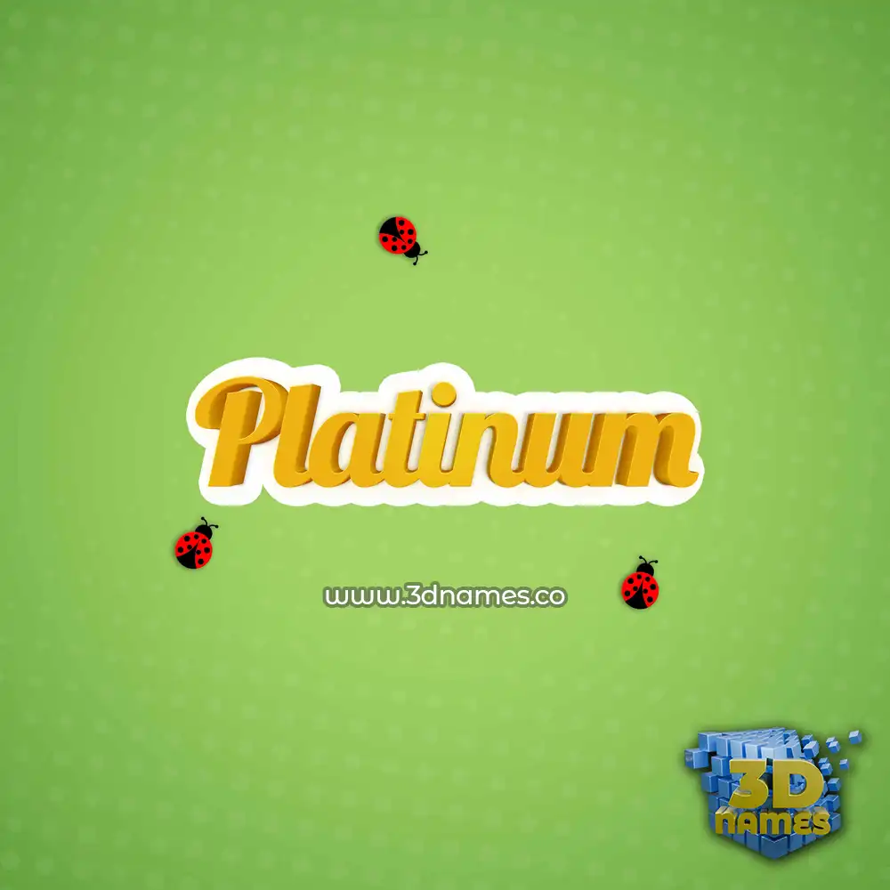 platinum in Ladybugs style - 3D name wallpaper