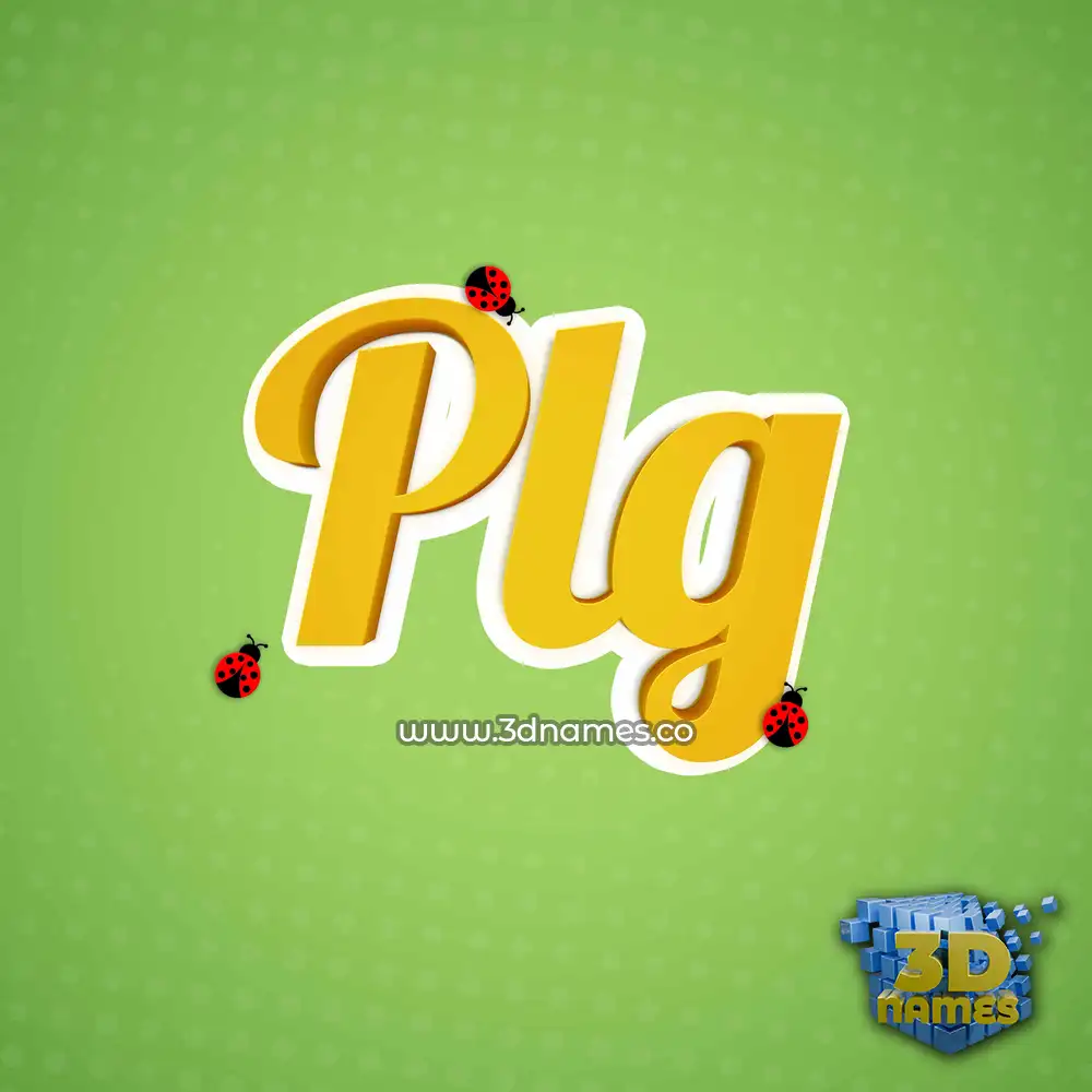 plg in Ladybugs style - 3D name wallpaper