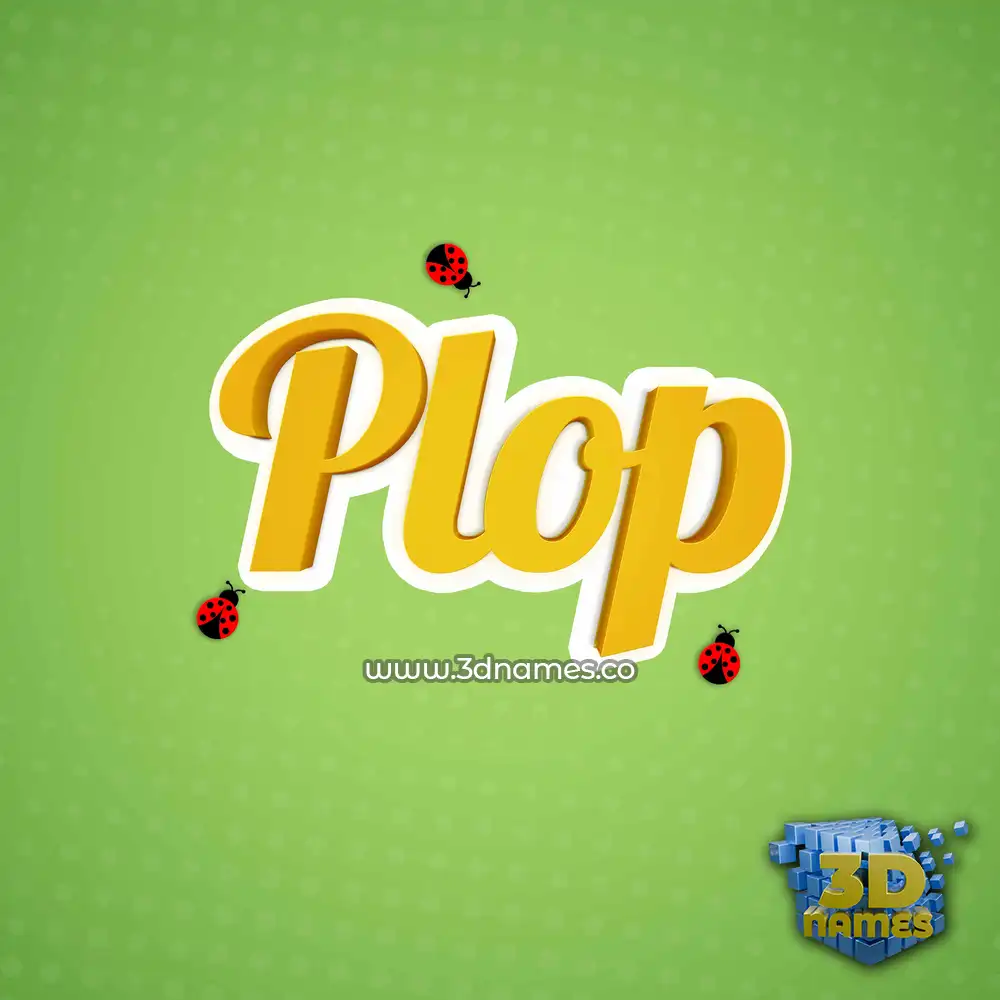 plop in Ladybugs style - 3D name wallpaper