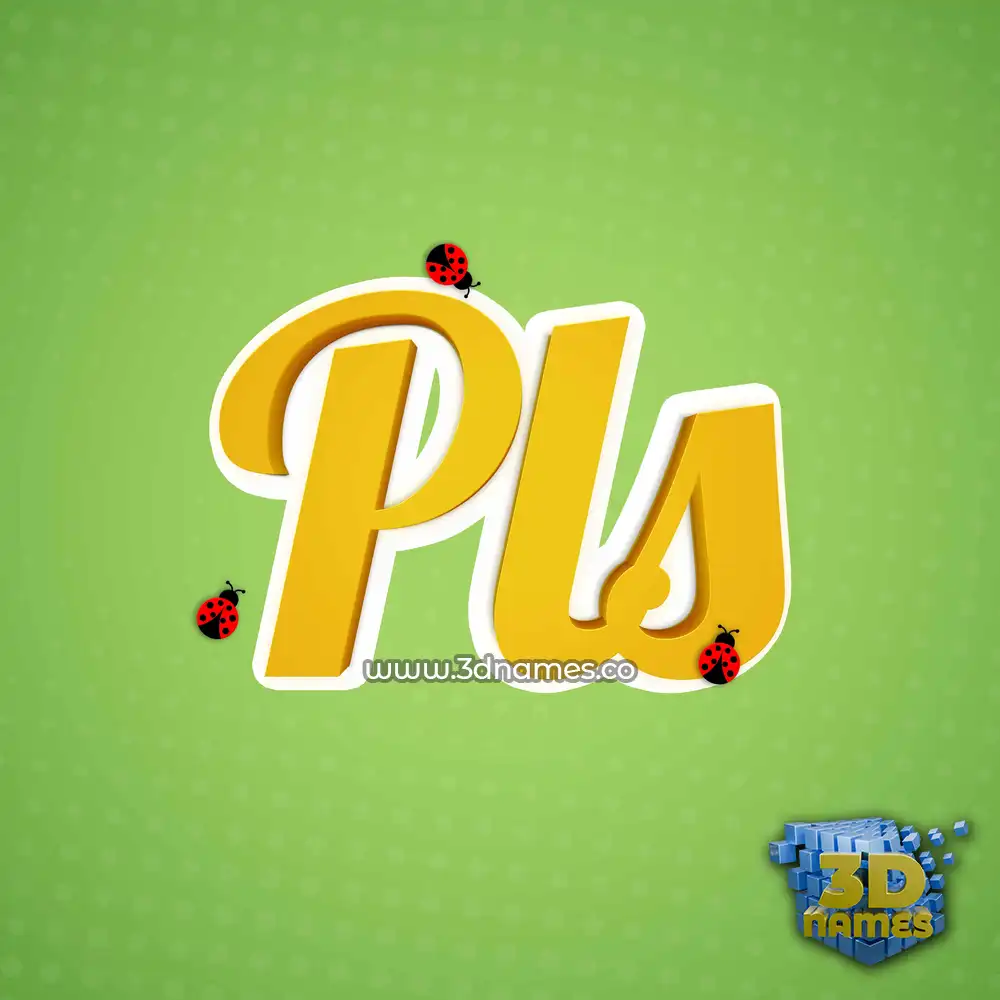 pls in Ladybugs style - 3D name wallpaper