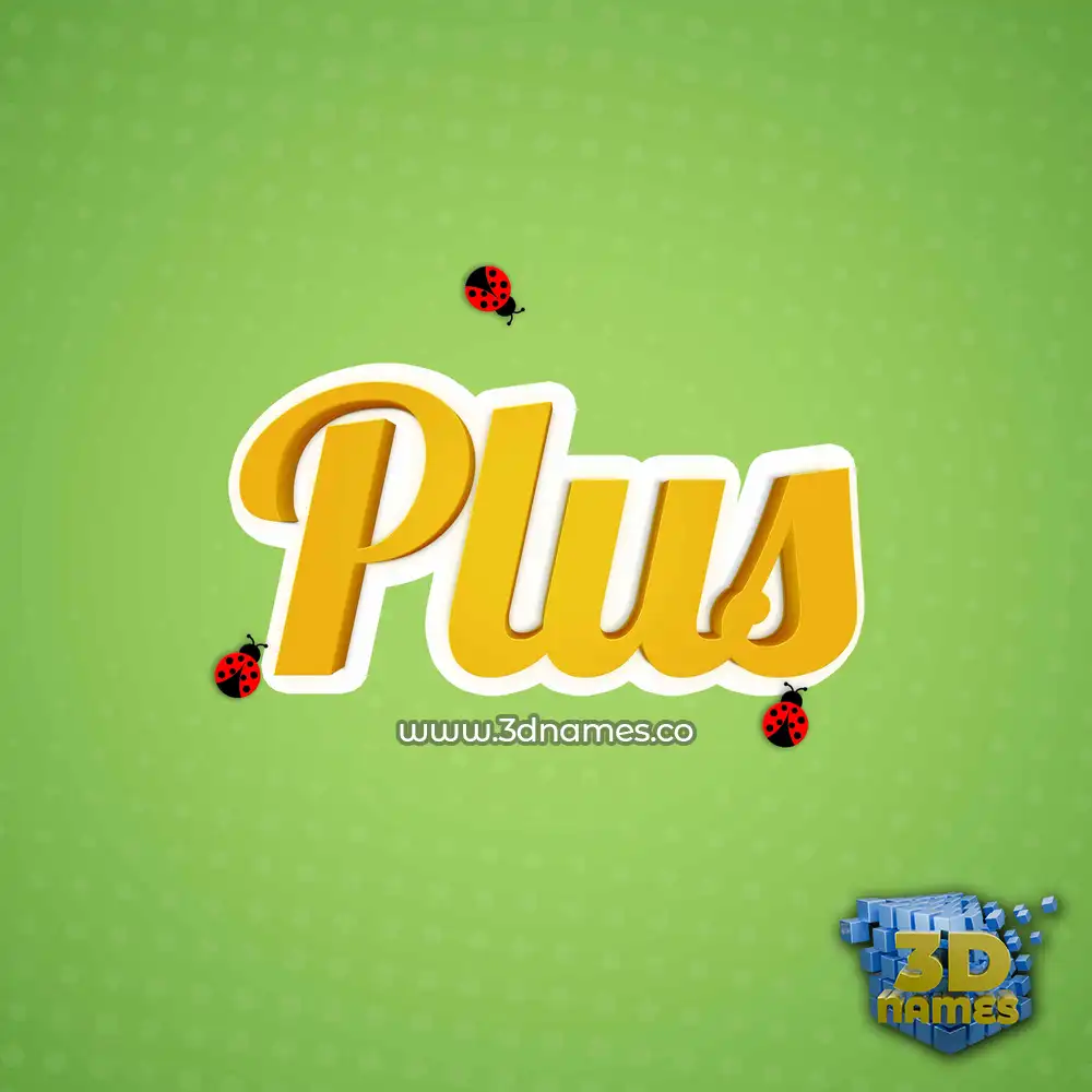 plus in Ladybugs style - 3D name wallpaper