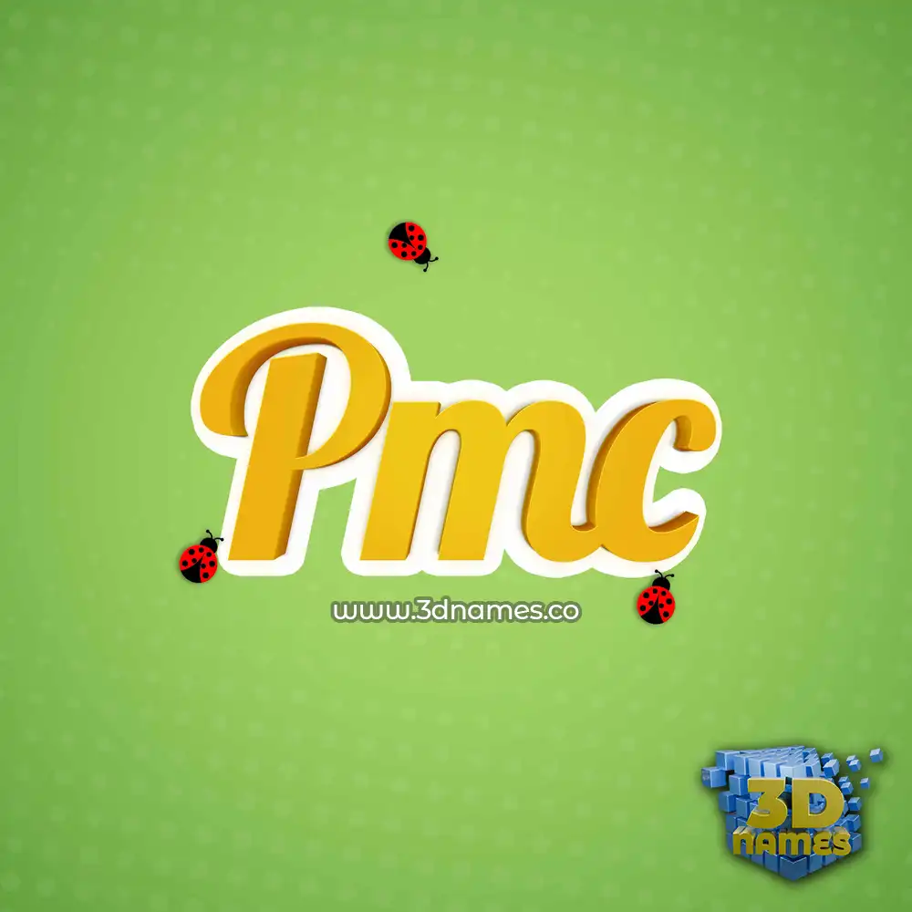 pmc in Ladybugs style - 3D name wallpaper