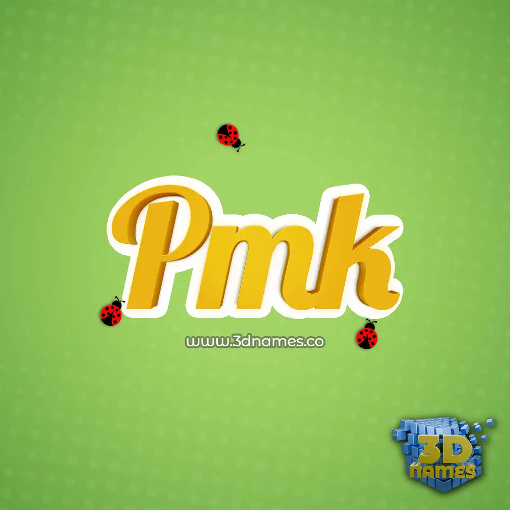 pmk in Ladybugs style - 3D name wallpaper