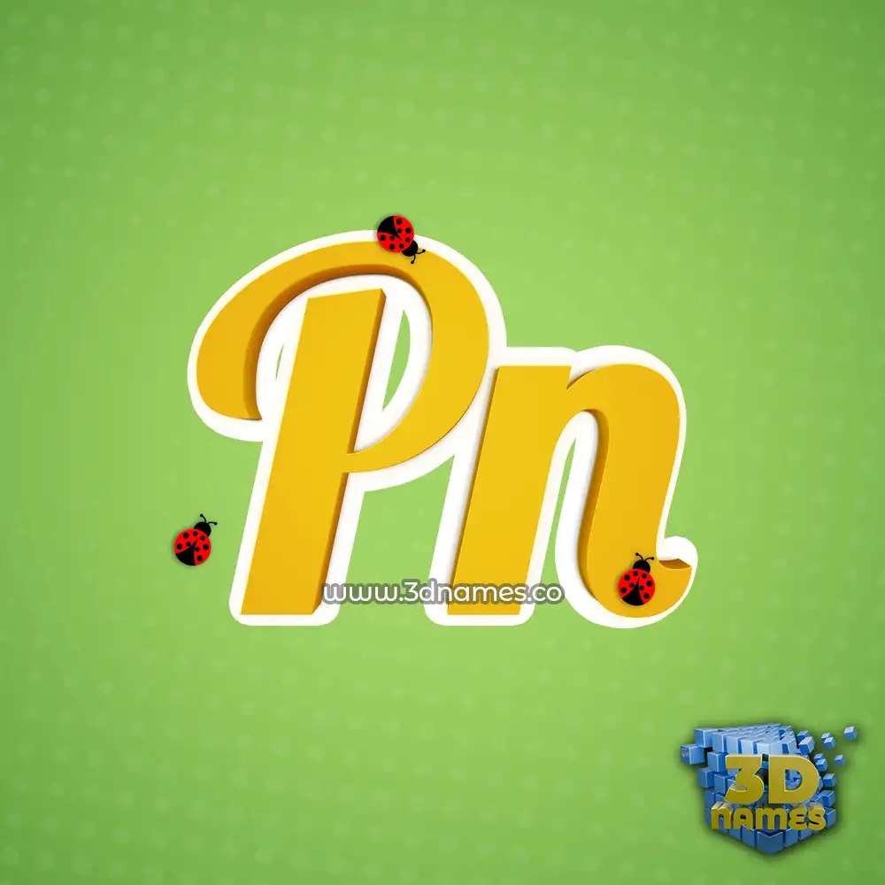 pn in Ladybugs style - 3D name wallpaper