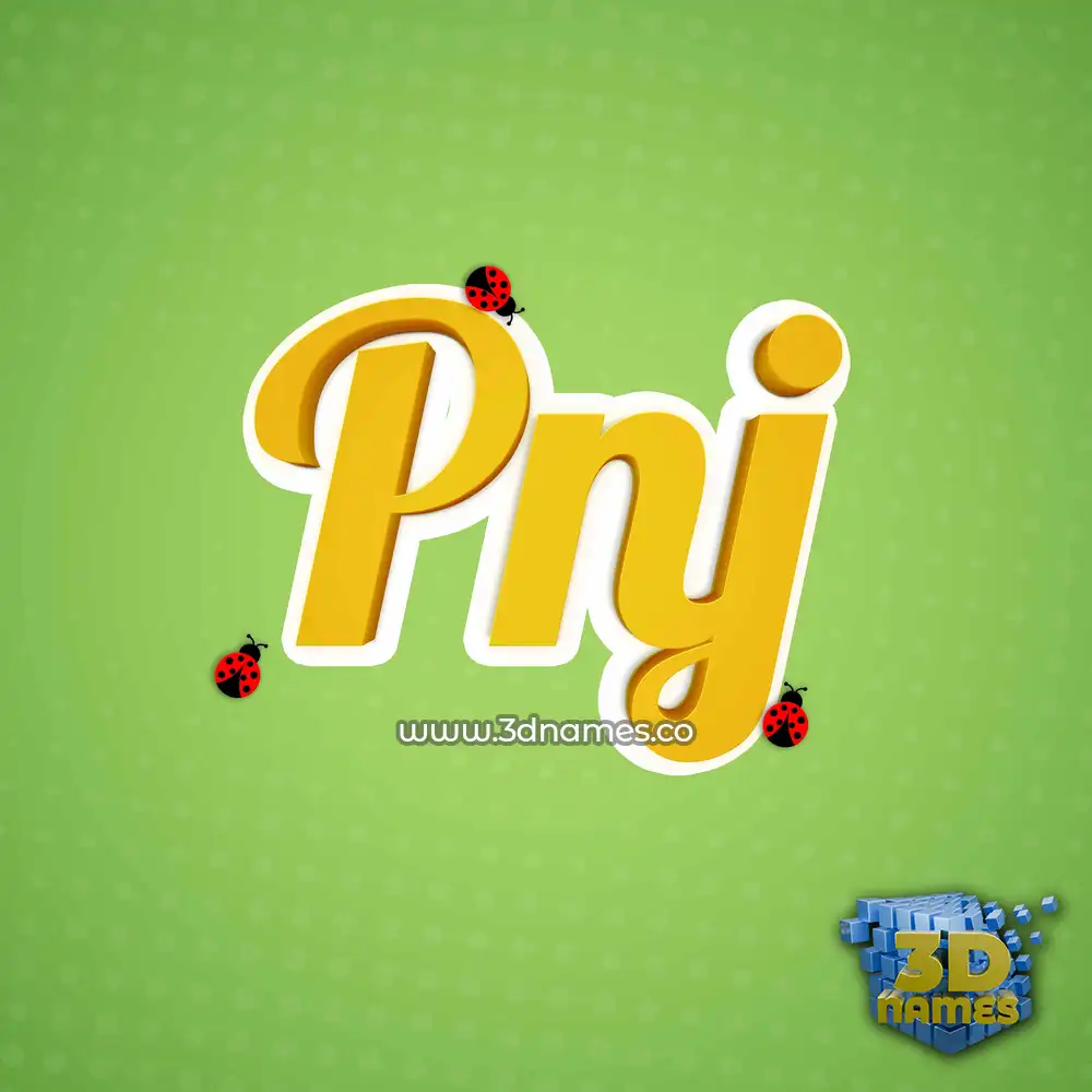 pnj in Ladybugs style - 3D name wallpaper