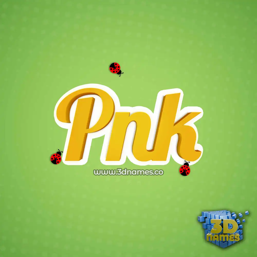 pnk in Ladybugs style - 3D name wallpaper