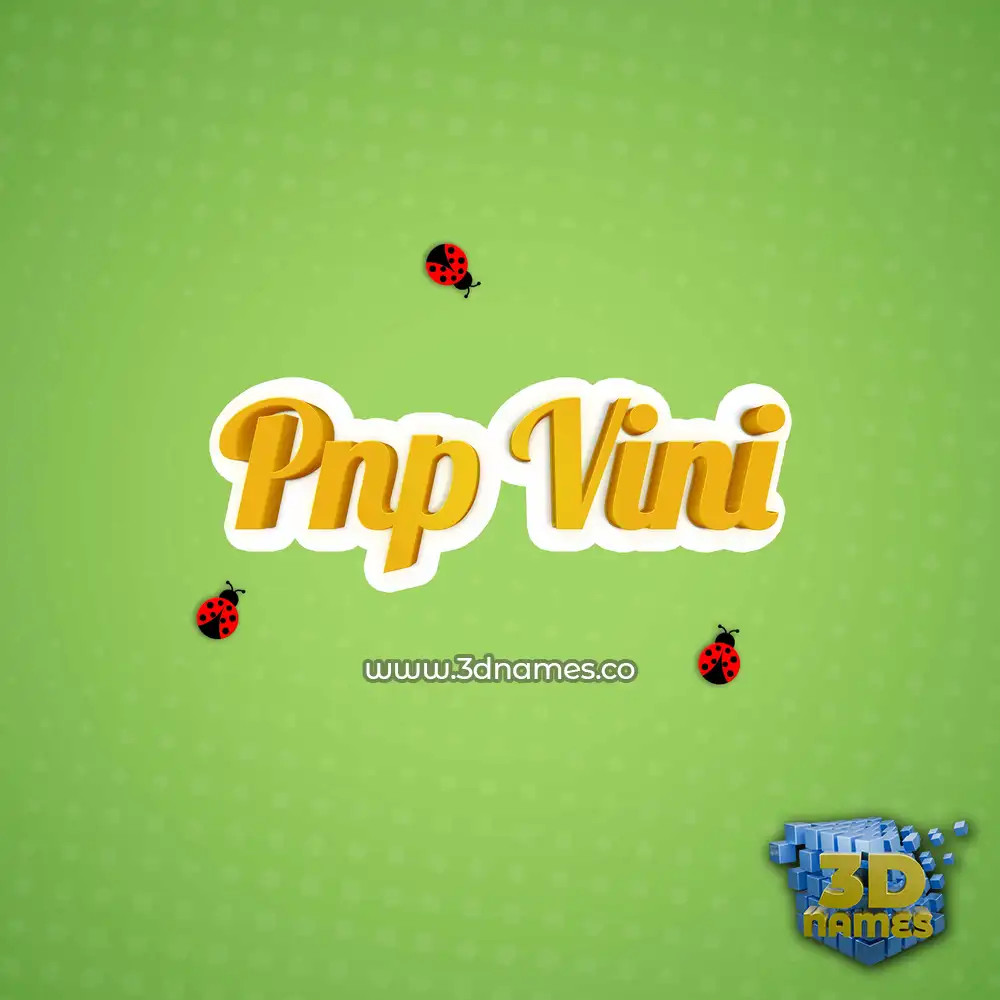 pnp vini in Ladybugs style - 3D name wallpaper