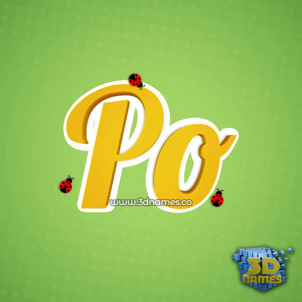 po in Ladybugs style - 3D name wallpaper