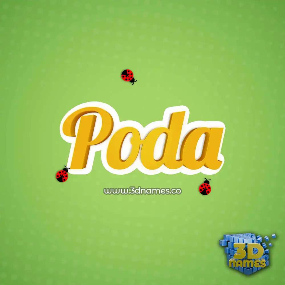 poda in Ladybugs style - 3D name wallpaper