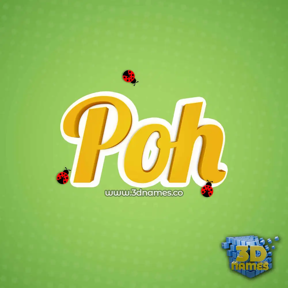poh in Ladybugs style - 3D name wallpaper
