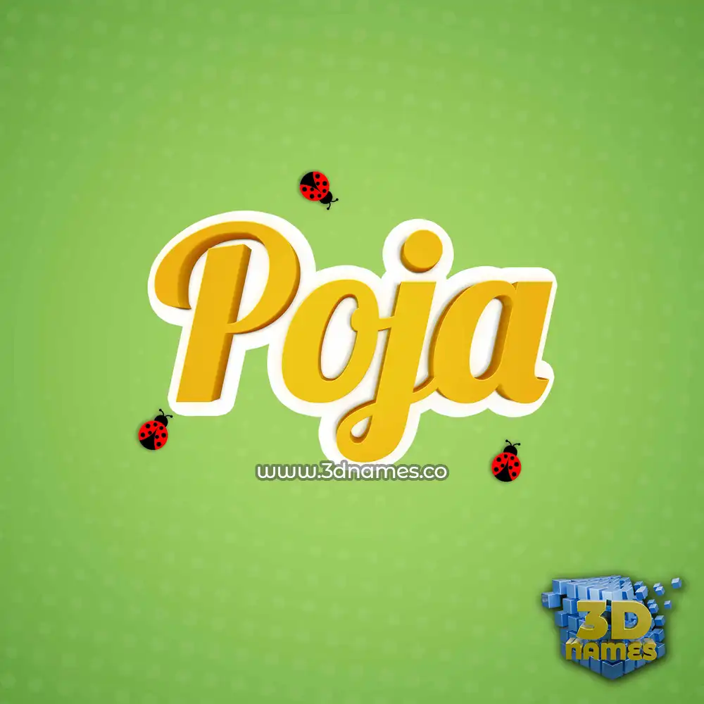 poja in Ladybugs style - 3D name wallpaper