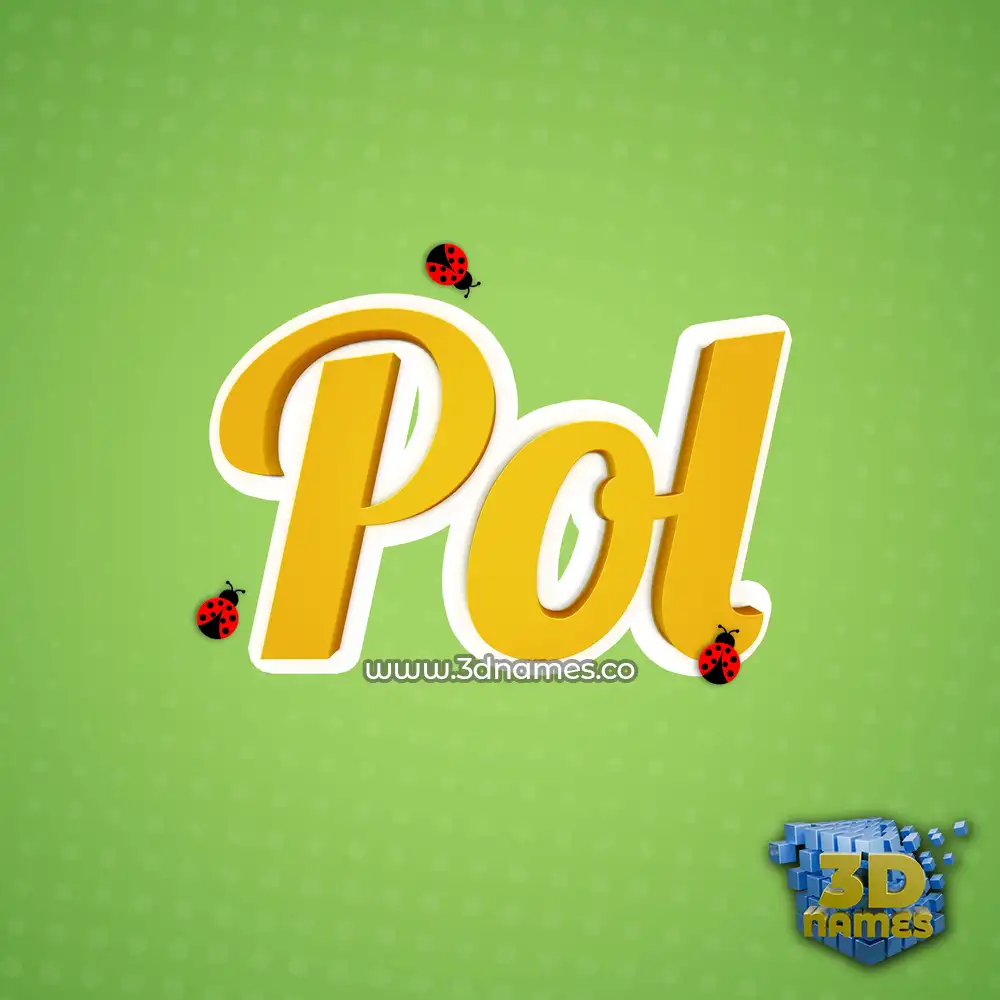pol in Ladybugs style - 3D name wallpaper
