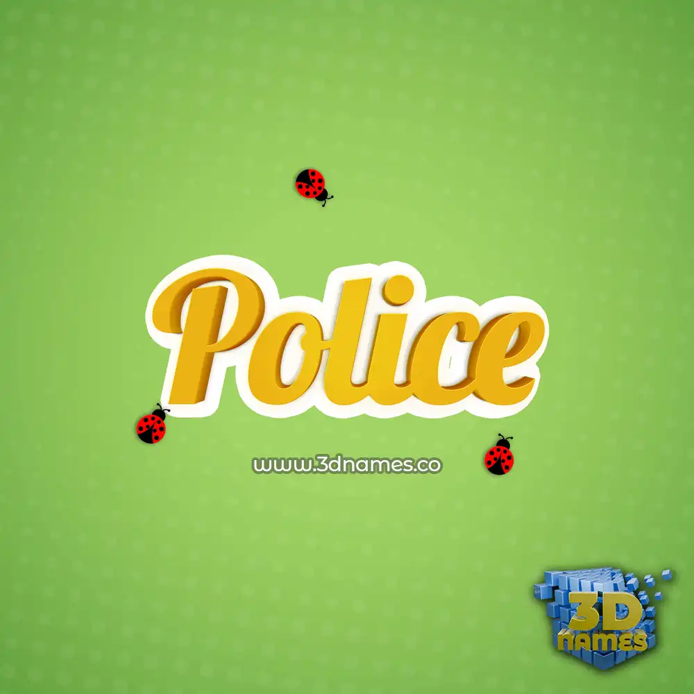 police in Ladybugs style - 3D name wallpaper