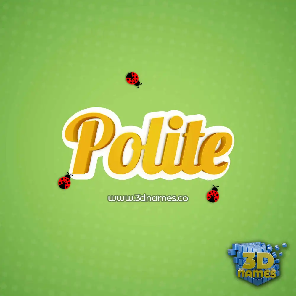 polite in Ladybugs style - 3D name wallpaper