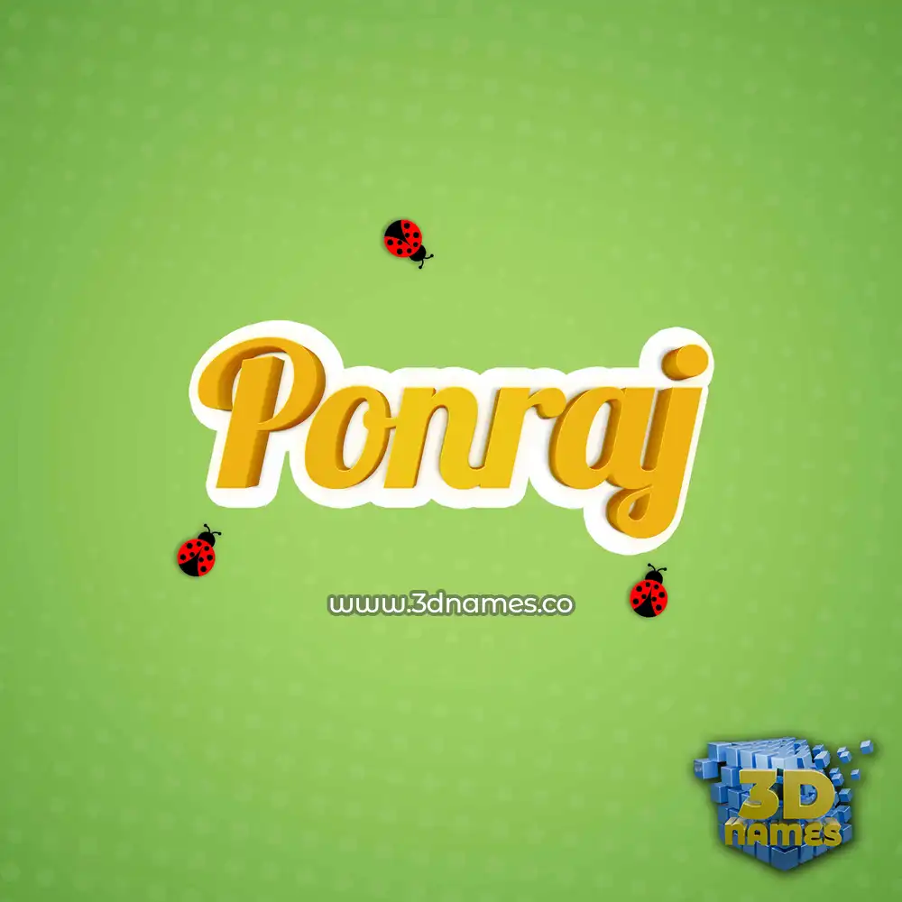 ponraj in Ladybugs style - 3D name wallpaper