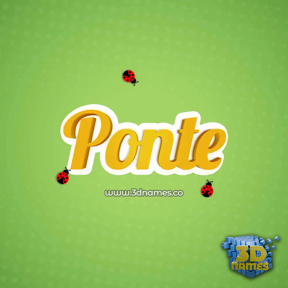 ponte in Ladybugs style - 3D name wallpaper