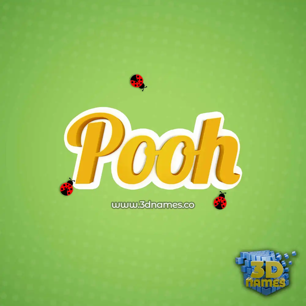 pooh in Ladybugs style - 3D name wallpaper
