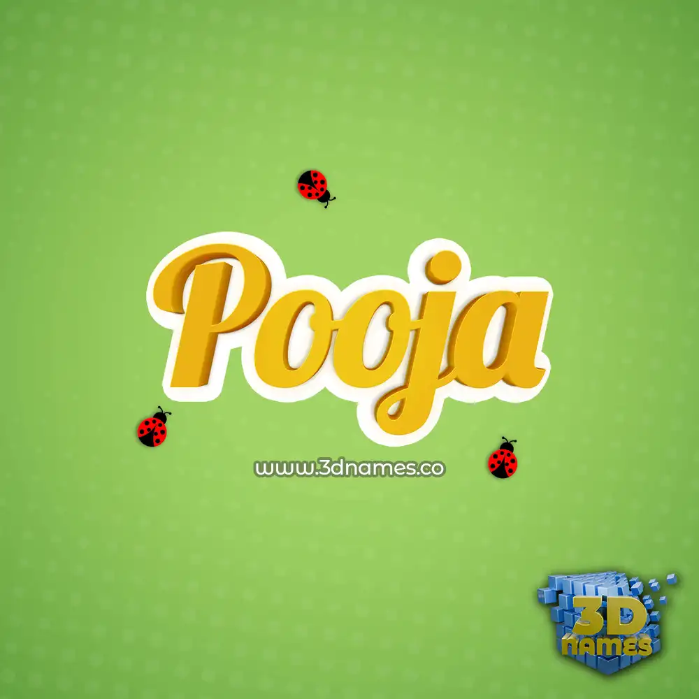 pooja in Ladybugs style - 3D name wallpaper