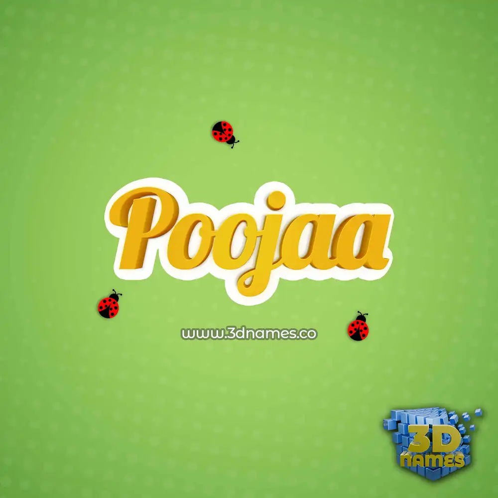 poojaa in Ladybugs style - 3D name wallpaper