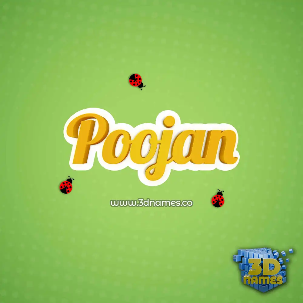 poojan in Ladybugs style - 3D name wallpaper