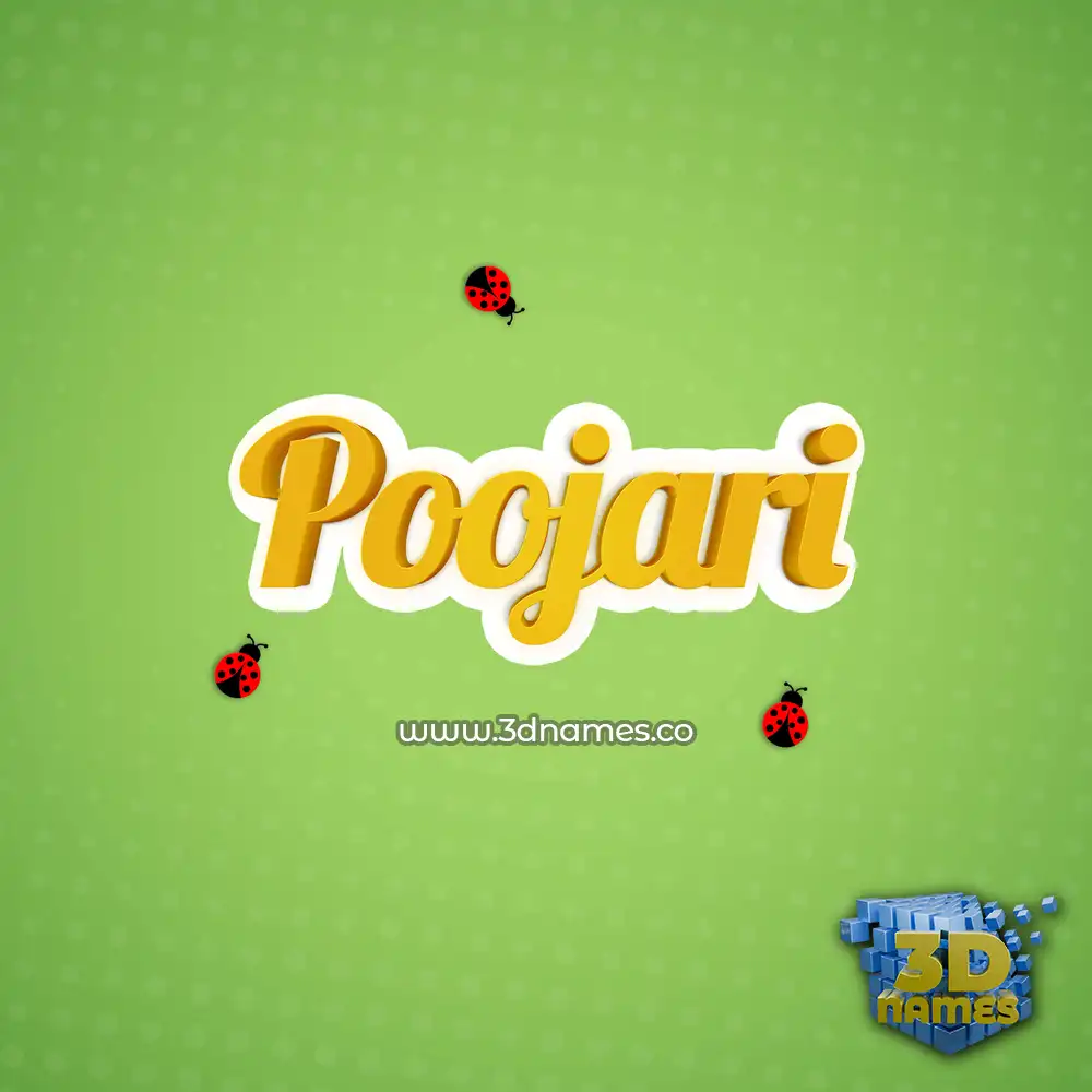 poojari in Ladybugs style - 3D name wallpaper