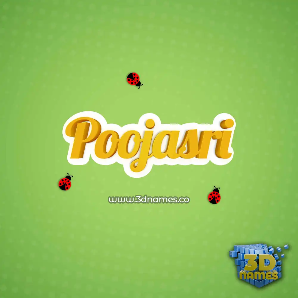 poojasri in Ladybugs style - 3D name wallpaper