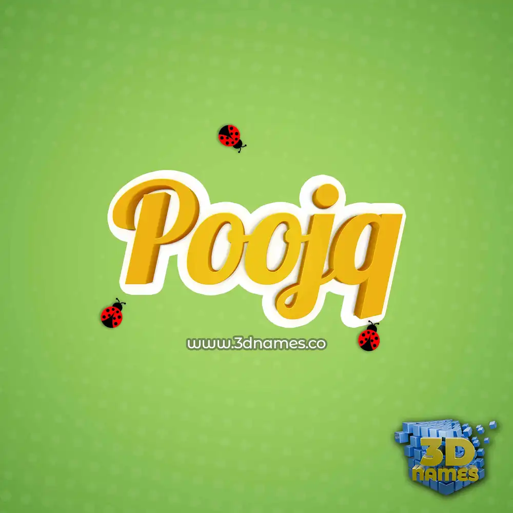 poojq in Ladybugs style - 3D name wallpaper