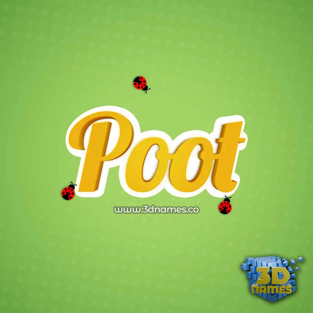 poot in Ladybugs style - 3D name wallpaper