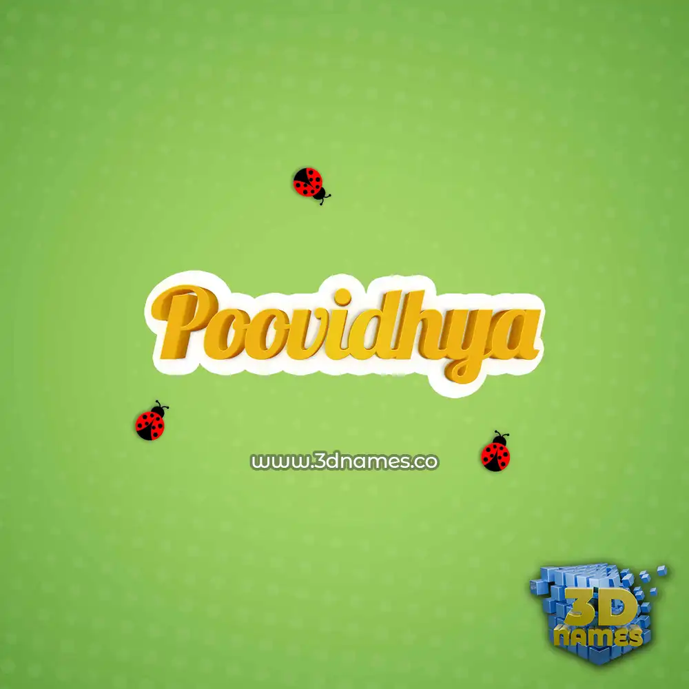 poovidhya in Ladybugs style - 3D name wallpaper