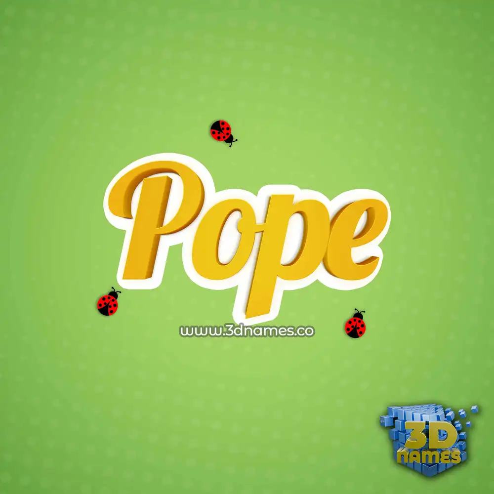 pope in Ladybugs style - 3D name wallpaper