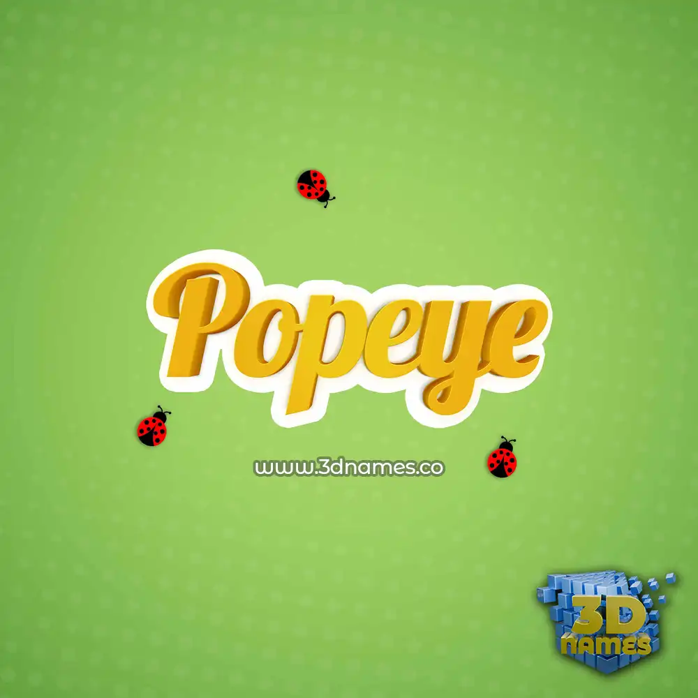popeye in Ladybugs style - 3D name wallpaper