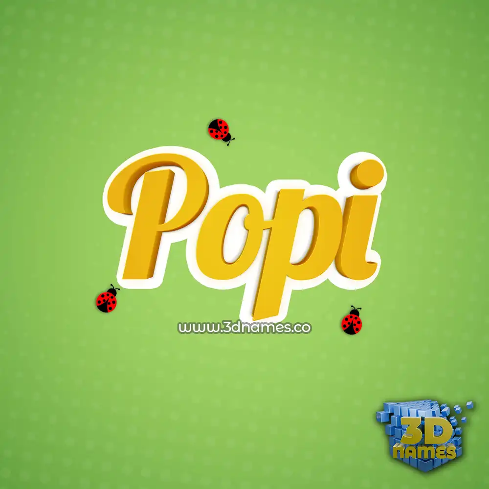 popi in Ladybugs style - 3D name wallpaper