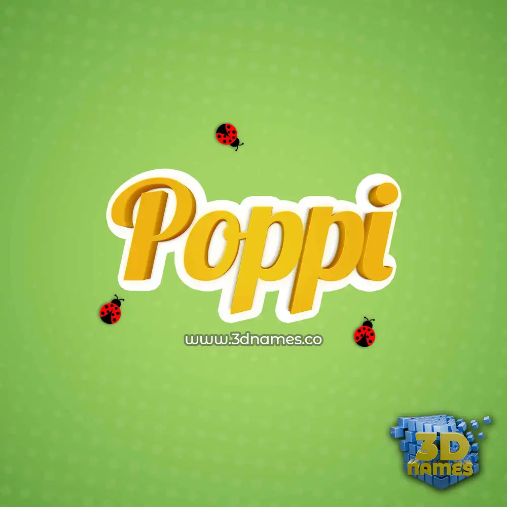 poppi in Ladybugs style - 3D name wallpaper