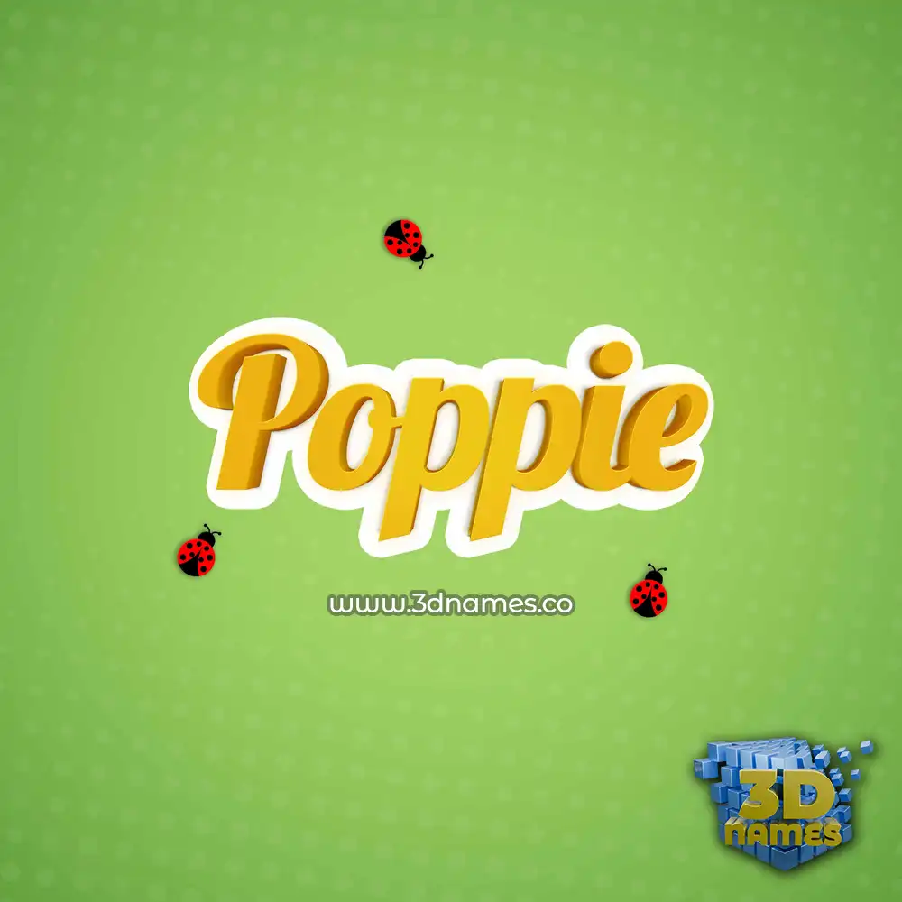poppie in Ladybugs style - 3D name wallpaper
