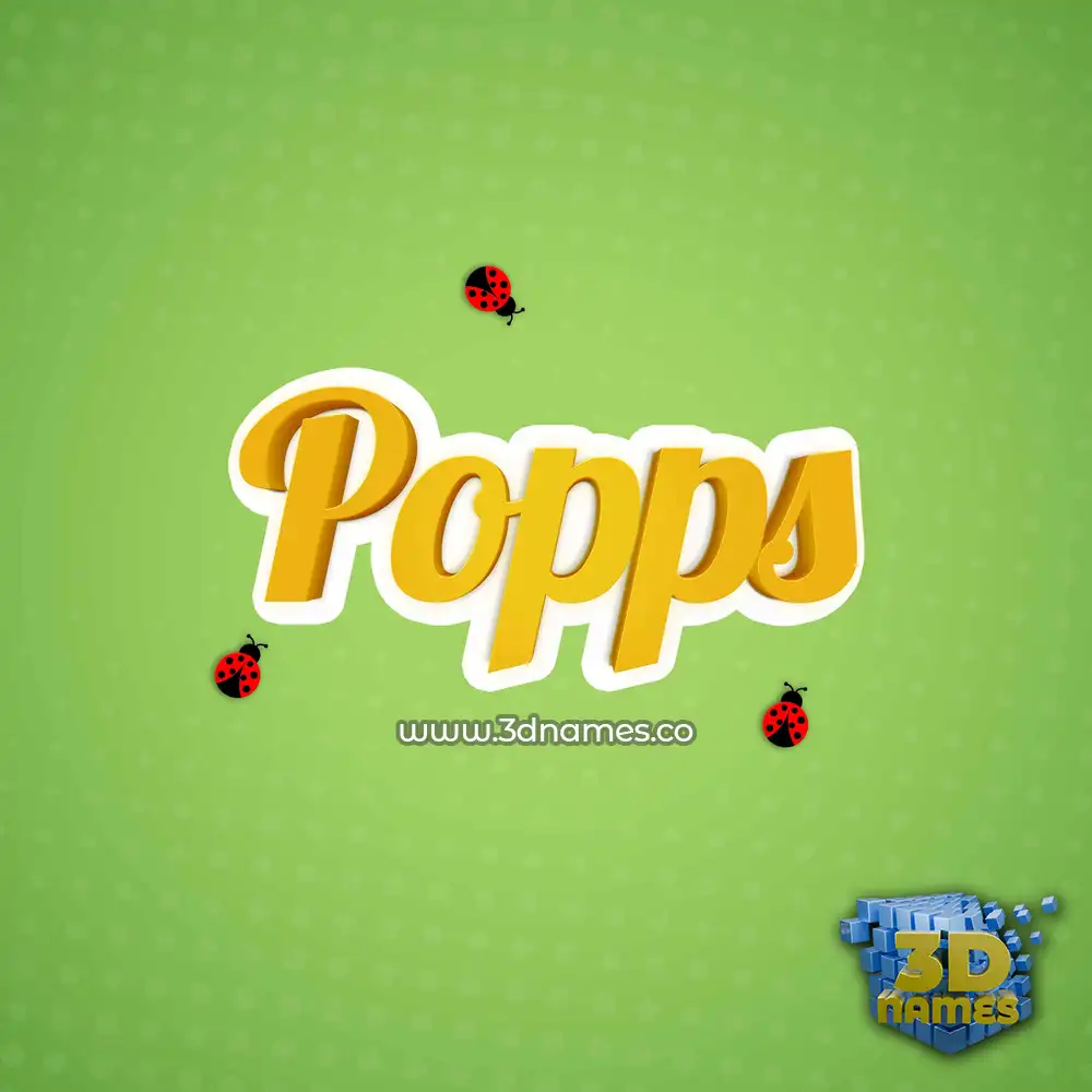 popps in Ladybugs style - 3D name wallpaper