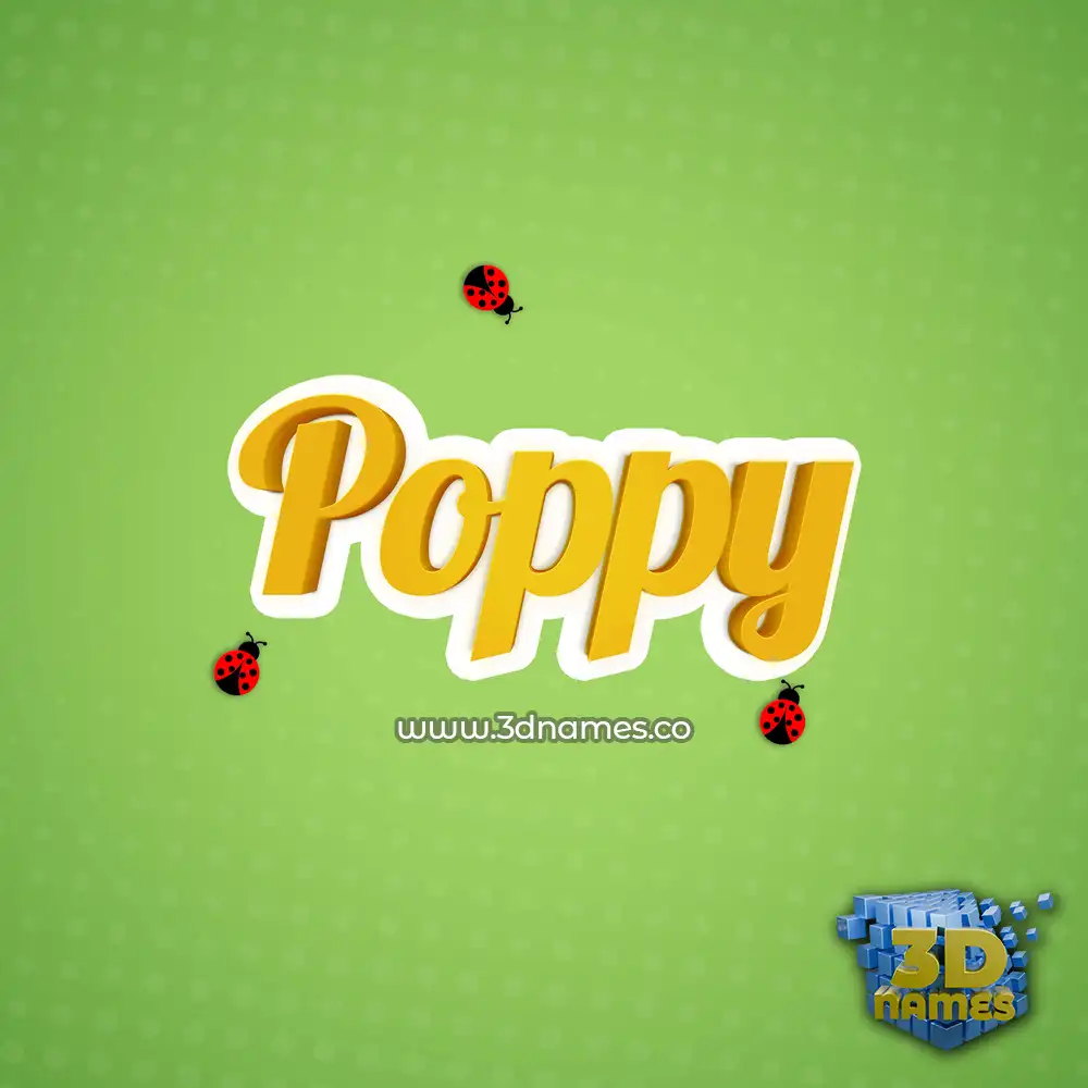 poppy in Ladybugs style - 3D name wallpaper