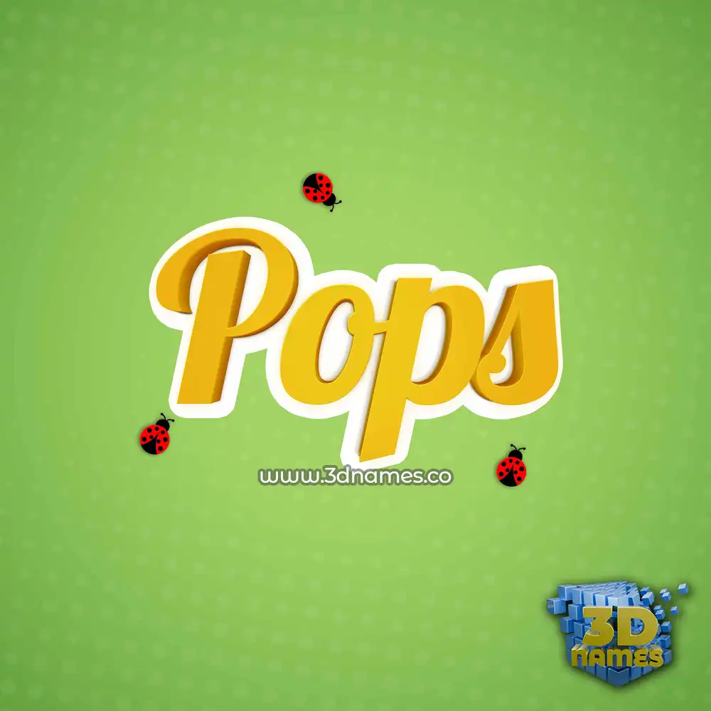 pops in Ladybugs style - 3D name wallpaper
