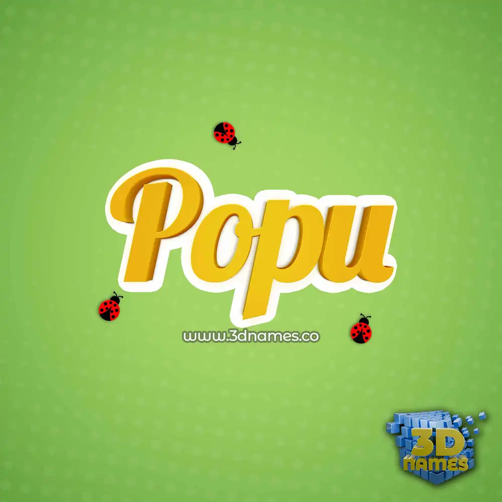 popu in Ladybugs style - 3D name wallpaper