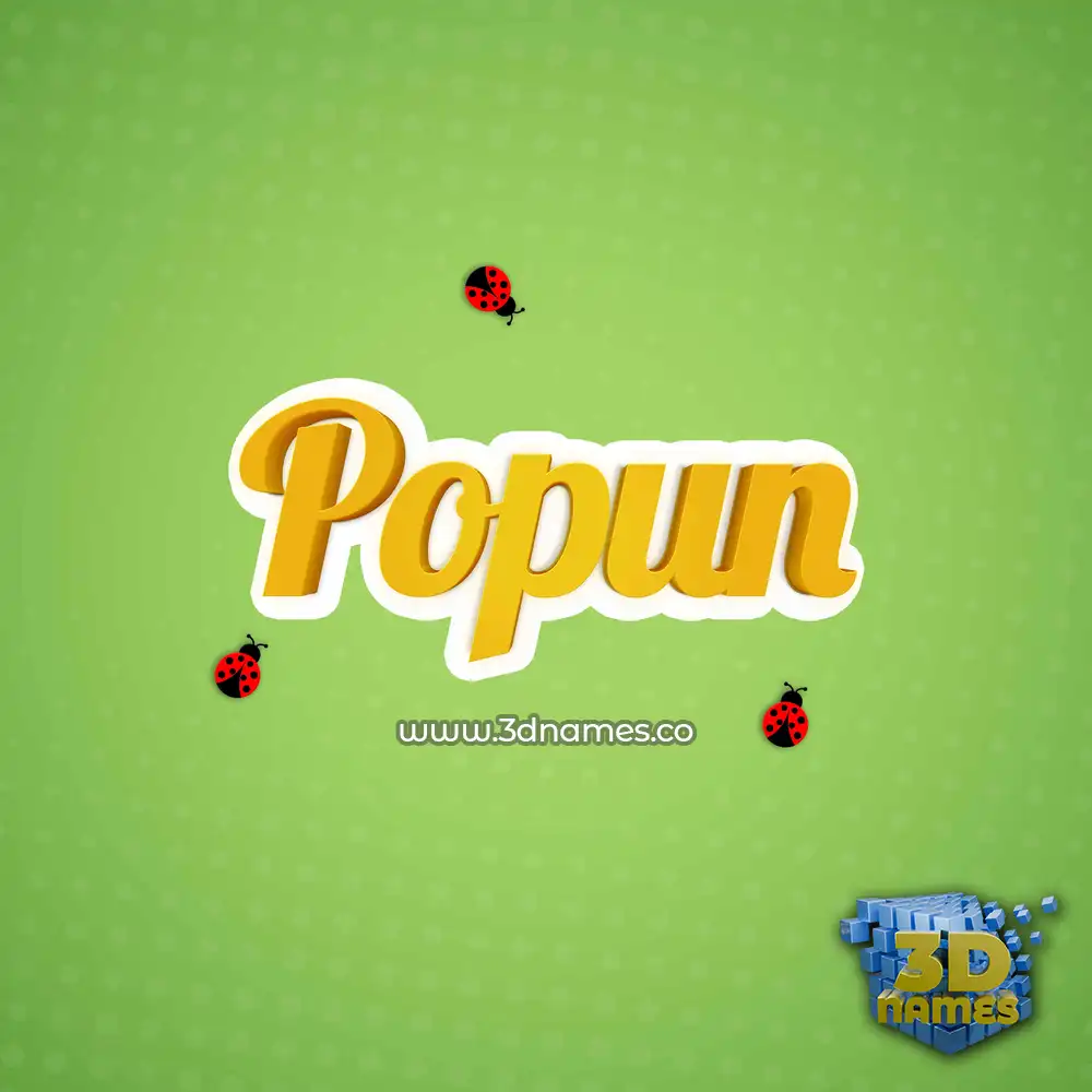 popun in Ladybugs style - 3D name wallpaper