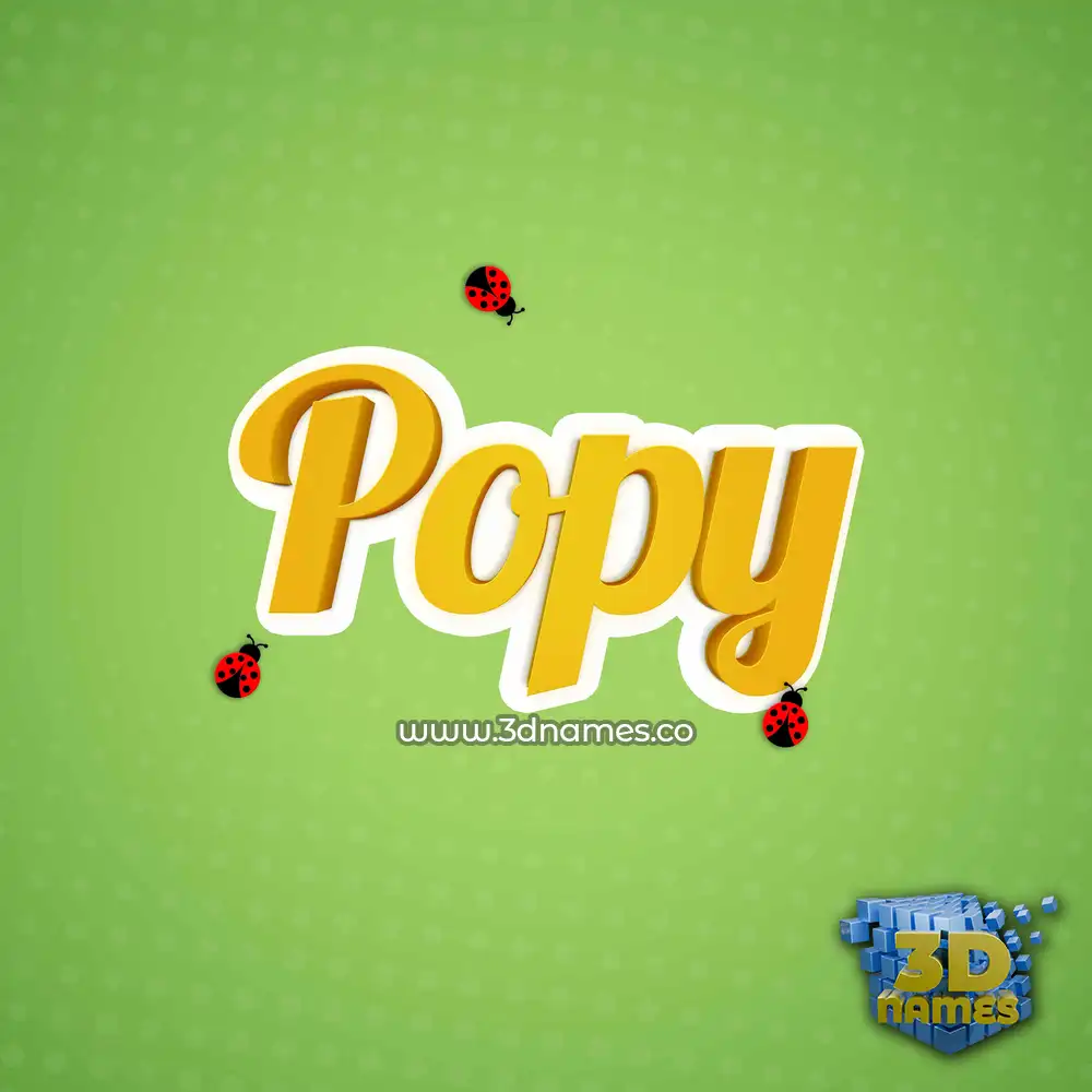 popy in Ladybugs style - 3D name wallpaper