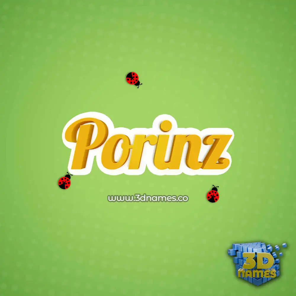 porinz in Ladybugs style - 3D name wallpaper