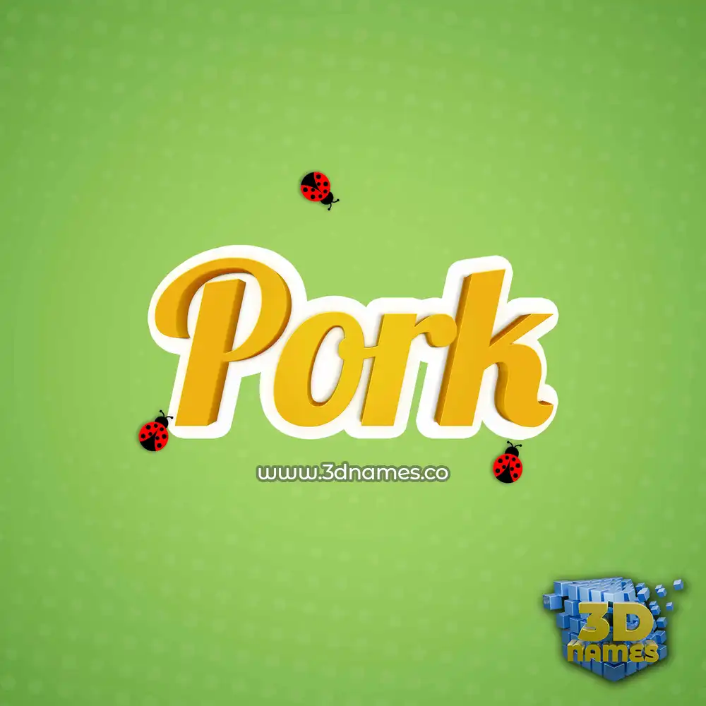 pork in Ladybugs style - 3D name wallpaper